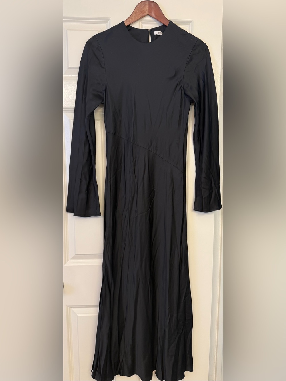 Samsoe Samsoe Madeleine Black Long Sleeve Maxi Dress Size Small Minimalist